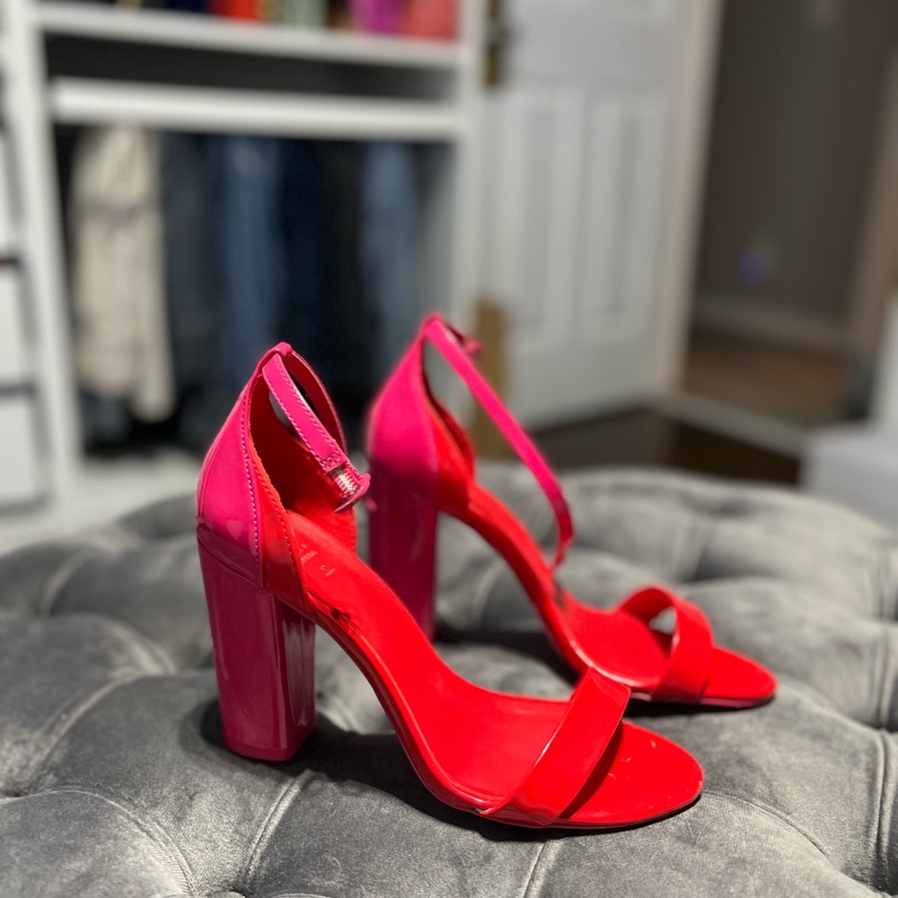 Call It Spring Block Red&Pink Heels - image 1